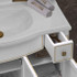Комплект Opadiris Лаура 120 белый матовый с бежевой патиной/swarovski золото (тумба+раковина+зеркало)