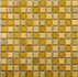 Мозаика S-824 стекло 29.8х29.8 см глянцевая чип 23х23 мм, золотой