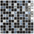 Мозаика Vidrepur Astra Black Mix (на сетке) стекло 31.7х31.7 см глянцевая, рельефная чип 25х25 мм, белый, серый, черный УТ-00000460
