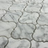 Мозаика Marble Mosaic Arabesco Carrara Bianco Pol камень 27.8х32.5 см полированная чип 68х68 мм, серый, белый
