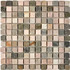 Мозаика из сланца Slate Grey PIX301, чип 23х23 мм, сетка 305х305 мм природная, бежевый, серый
