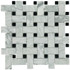 Мозаика Marble Mosaic Basket Weave Bianco Pol камень 30.5х30.5 см полированная чип 30x60+15х15 мм, черный, серый, белый