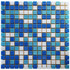 Мозаика стеклянная Aquaviva Miami Dark 32.7х32.7 см матовая чип 20х20 мм, белый, голубой 023329