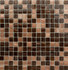 Мозаика MIX19 стекло (сетка) 32.7х32.7 см глянцевая чип 20х20 мм, коричневый