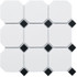 Мозаика Керамическая Octagon big White/Black Matt (CLA006) 300х300х6