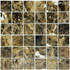 Мозаика Marble Mosaic Emperador dark Mat камень 30.5х30.5 см матовая чип 48х48 мм, коричневый, темно-коричневый