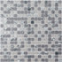 Мозаика S-858 стекло камень 30.5х30.5 см глянцевая чип 15х15 мм, белый, серый