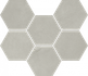 Мозаика Континуум Сильвер Гексагон керамогранит 25х29 см матовая, серый 620110000188