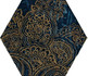 Декор Urban Colours Blue Inserto Szklane Heksagon B 17.1x19.8 глянцевый керамический