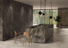 Керамогранит Calacatta Black Bocciardato Book Match лицо A 162х324  толщ. 20.5 мм Laminam Diamond антискользящий (grip), матовый универсальная плитка LAMF0M0211