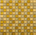 Мозаика S-824 стекло 29.8х29.8 см глянцевая чип 23х23 мм, золотой