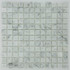 Мозаика Marble Mosaic Carrara white Mat камень 30х30 см матовая чип 23х23 мм, белый, серый
