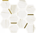 Мозаика Stellaris Carrara Ivory Mosaico Chic керамогранит 28.3х32.8 см Italon матовая, бежевый, белый, золотой-oro-gold 620110000222