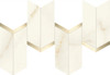 Мозаика Marvel Calacatta Apuano Mosaico Chevron Lappato 19,2x46,3 керамогранит лаппатированная, бежевый AF8W