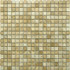 Мозаика Marble Mosaic Emperador Light Mat камень 30.5х30.5 см матовая чип 15х15 мм бежевый, зеленый