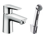 Смеситель Hansgrohe Talis E для раковины 80 с гигиеническим душем