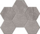 Мозаика LN02/TE02 Hexagon 25x28,5 неполированная керамогранит, серый 37109