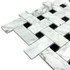 Мозаика Marble Mosaic Basket Weave Bianco Pol камень 30.5х30.5 см полированная чип 30x60+15х15 мм, черный, серый, белый