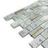 Мозаика Marble Mosaic Princess Pol камень 27.5х30 см полированная чип 23х48 мм, белый, золотой, серый
