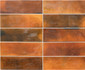 Настенная плитка Hanoi Burnt Red 6,5x20 Equipe глянцевая керамическая 30038