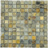 Мозаика Marble Mosaic Slate Ginger сланец 30х30 см чип 23x23 мм, серый, бежевый