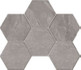Мозаика LN02/TE02 Hexagon 25x28,5 неполированная керамогранит, серый 37109