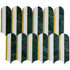 Мозаика Marble Mosaic Piano green Pol камень 25.5х29.8 см полированная чип 48x157 мм, белый, зеленый, золотой