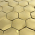 Мозаика Marble Mosaic Hexagon Web Gold 3D нержавеющая сталь 29х30.5 см чип 48х48 мм, золотой-oro-gold