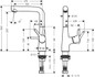 Смеситель Hansgrohe Talis S для раковины 210 мм, рукоятка сбоку