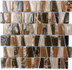 Мозаика S-849 стекло камень 30.5х30.5 см глянцевая чип 20х40 мм, бежевый, коричневый