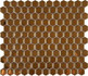 Мозаика KHG23-Gold керамика 26x30 см матовая чип 23x26 мм, золотой