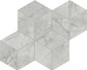 Мозаика Marvel Grey Cloud Mosaico Esagono Silk 30x35 керамогранит шелковистая, серый AF8O