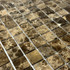 Мозаика Marble Mosaic Emperador dark Pol камень 30х30 см полированная чип 23х23 мм, коричневый, темно-коричневый