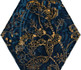 Декор Urban Colours Blue Inserto Szklane Heksagon С Paradyz Ceramika 412483 17.1x19.8 глянцевый керамический