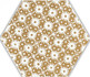 Декор Shiny Lines Gold Heksagon Inserto D 17.1x19.8 глазурованный, матовый керамогранит