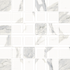 Мозаика Stellaris Statuario White Mosaico керамогранит 30х30 см Italon матовая, белый, серый 610110001135