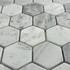 Мозаика Marble Mosaic Hexagon Carrara Bianco Pol камень 29.8х30.5 см полированная чип 48х48 мм, серый, белый