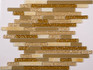 Мозаика CWB-8002 стекло камень 29.8х30.5 см глянцевая чип 15х48 мм, бежевый, золотой
