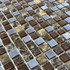 Мозаика Marble Mosaic Stellar Dark стекло 30х30 см глянцевая чип 15x15 мм, голубой, темно-коричневый