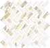 Мозаика Stellaris Calacatta Gold Mosaico Cross керамогранит 29.7х31.5 см Italon матовая, бежевый, белый 620110000212