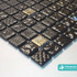 Мозаика L-020 стекло 31.7х31.7 см рифленая, глянцевая с перламутровыми вставками чип 2.5х2.5 мм, черный