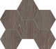 Мозаика KW03 Hexagon 25x28,5 cтруктурированная керамогранит Estima Kraft Wood, коричневый 70623