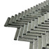 Мозаика Marble Mosaic Chevron Silver стекло 30х30 см глянцевая чип 10x40 мм, серебро-silver