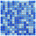 Мозаика стеклянная Aquaviva Miami Light 32.7х32.7 см матовая чип 20х20 мм, голубой, серый, синий 023332