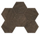 Мозаика GB04 Hexagon 25x28,5 керамогранит матовая, коричневый