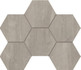 Мозаика SF03 Hexagon 25x28,5 неполированная керамогранит, серый 69413