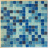 Мозаика Pixmosaic PIX 137 из стекла, чип 20x20 мм, бумага 316х316х4 мм глянцевая голубой, синий, черный