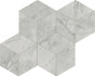 Мозаика Marvel Grey Cloud Mosaico Esagono Silk 30x35 керамогранит шелковистая, серый AF8O