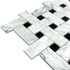 Мозаика Marble Mosaic Basket Weave Bianco Pol камень 30.5х30.5 см полированная чип 30x60+15х15 мм, черный, серый, белый
