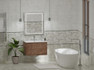 Настенная плитка Selesta Light Grey 0008 25х50 Eurotile Ceramica глянцевая керамическая